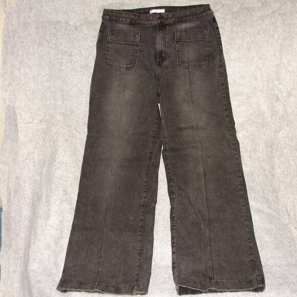 Lauren Conrad Super High Waisted Wide Leg Stretch JEANS, Sz 16, Ashy Black, A40 - Picture 1 of 8